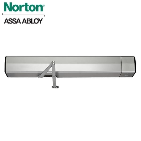 NORTON DOOR CONTROLS Low Energy Door Operator, Surface Mount, Push Side, Top Jamb, Double Lever Arm Regular, Aluminum Fin NOR-6021-689